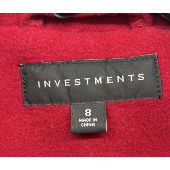 Investments Women's Red Wool Blend Coat Sz 8 - Picture 3 of 4